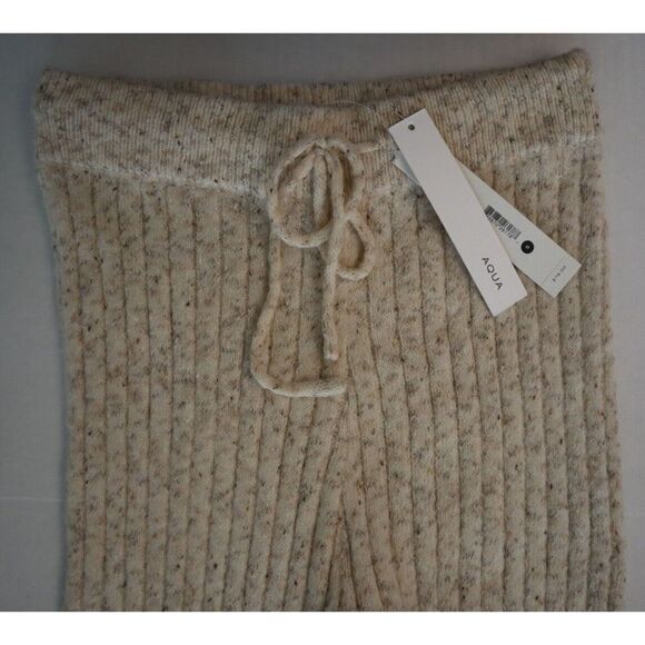 AQUA 73S980BL Women's Sz S Oatmeal Heathered Ribbed Knit Pants $78+ - Picture 4 of 5